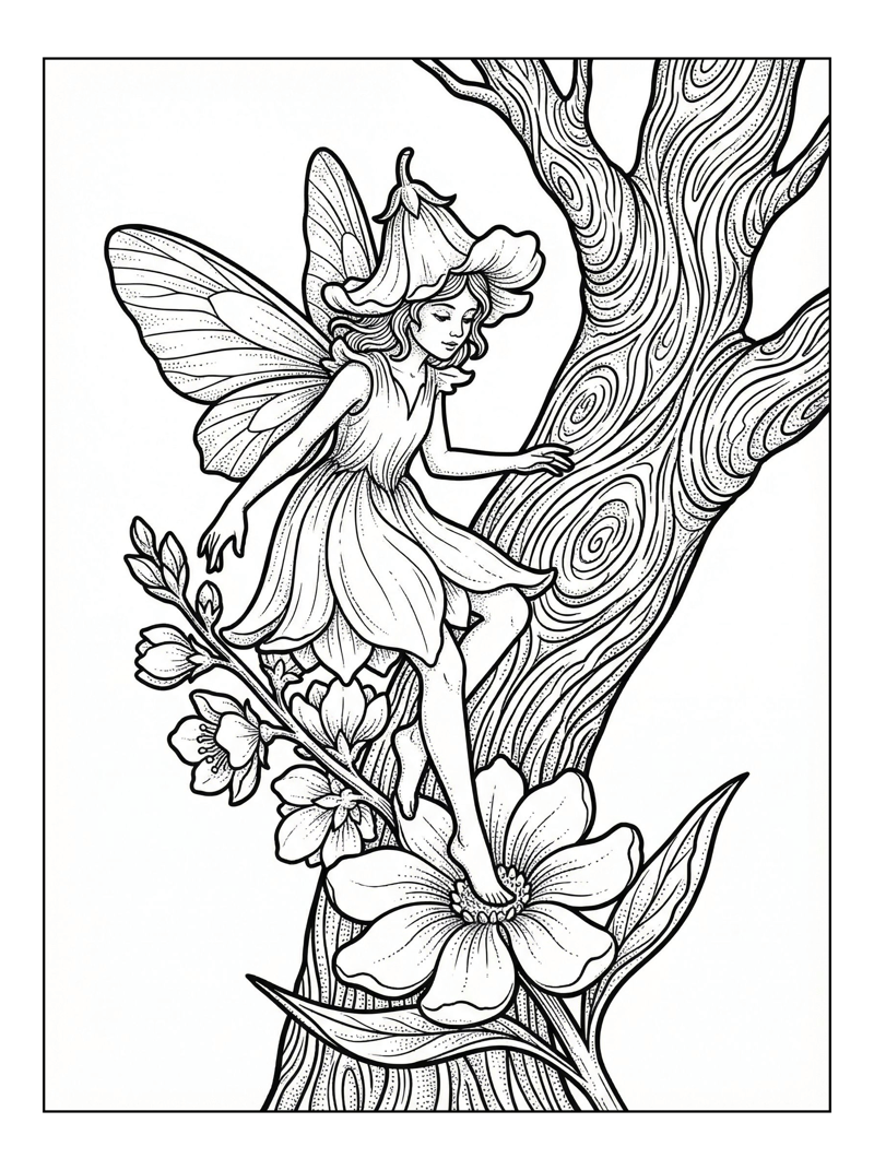 Flower Pixie Balances On Large Flower