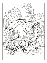 Western Dragon Prowling Underwater Abyss