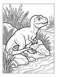 Baby T Rex Guarding Riverbank