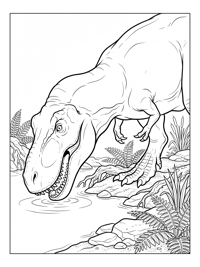 Tyrannosaurus Drinking At Riverbank