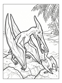 Pterodactyl Mother Feeding Baby Lagoon