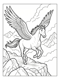 Pegasus Gliding Across Mountaintop