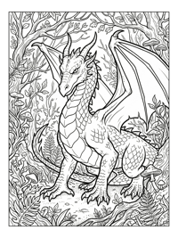 Mountain Dragon Looking In Forest
