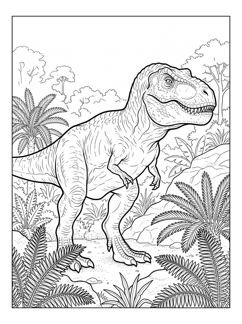 Tyrannosaurus Rex Exploring Jungle