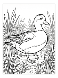 American Wigeon Wading In Wetland Marsh
