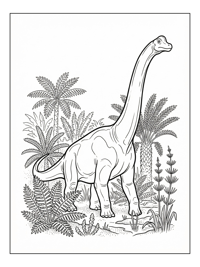 Brachiosaurus Stretching Prehistoric Swamp