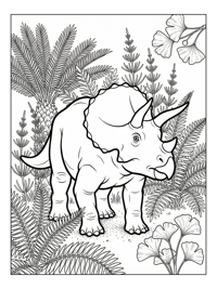 Baby Triceratops Standing In Forest