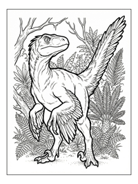 Velociraptor Scanning Prehistoric Jungle