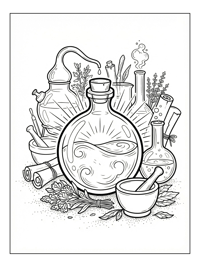 Potion Bottle Brewing Magic In Lab