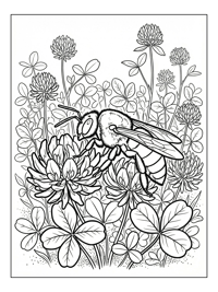 Carpenter Bee On Clover Field