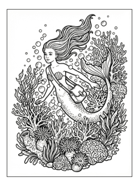 Mermaid Swimming With Messenger Bag Reef