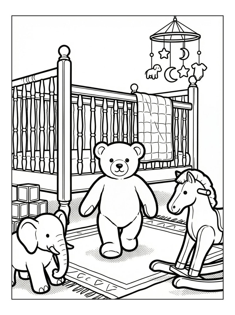 Teddy Bear Walking In Nursery