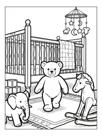 Teddy Bear Walking In Nursery