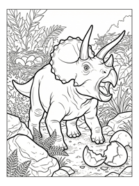Baby Triceratops Roaring At Nest Grounds