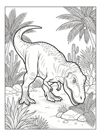 Tyrannosaurus Sniffing In Desert Oasis