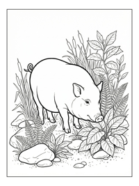 Pot Bellied Pig Snuffling Riverbank
