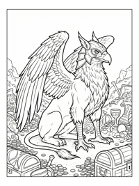 Warrior Griffin Perching Treasure Chamber