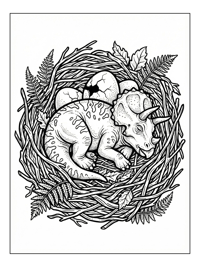 Baby Triceratops Nest With Eggs