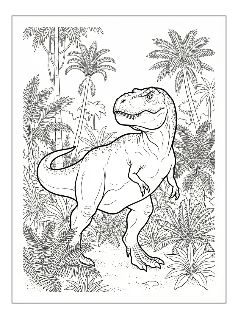 Tyrannosaurus Guarding Prehistoric Jungle