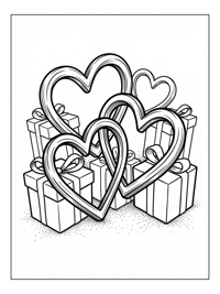 Interlocking Hearts With Gift Boxes