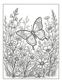 Ulysses Butterfly Fluttering Wildflower Meadow