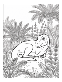 Baby Tyrannosaurus Resting In Ferns