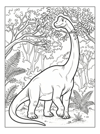 Brachiosaurus Eating Leaves In Forest