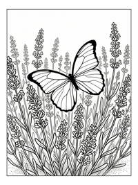 Blue Morpho Butterfly Fluttering Lavender Field