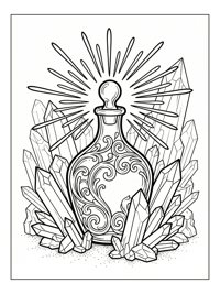 Ornate Bottle Radiating Light In Crystal Cave