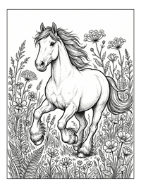 Clydesdale Horse Gallops Through Meadow