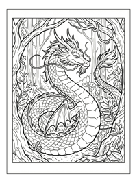 Eastern Dragon In Enchanted Forest