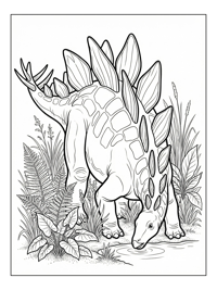 Stegosaurus Drinking In Lush Meadow