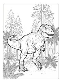 Tyrannosaurus Walking In Cretaceous Forest