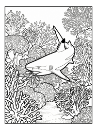 Blacktip Reef Shark Feeding In Coral Reef