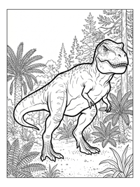Tyrannosaurus Walking Through Cretaceous Forest