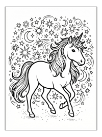 Unicorn Trotting Starry Night Sky
