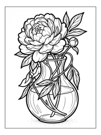 Peony In Glass Vase