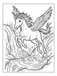 Baby Unicorn Flying Waterfall Pool