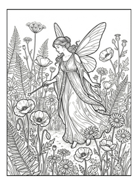 Tooth Fairy Holds Wand In Wildflowers