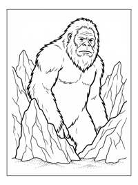Yeti Looking Among Ice Glaciers