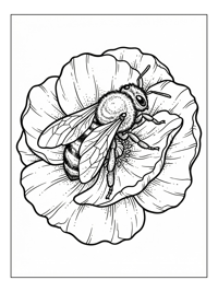 Honey Bee Crawls On Flower