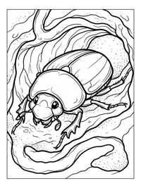 Dung Beetle Resting Underground Tunnel