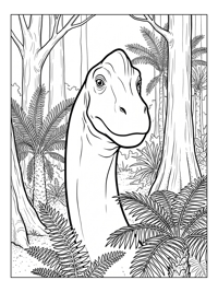 Brachiosaurus Looking In Prehistoric Swamp