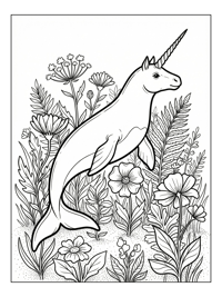 Sea Unicorn Floating In Wildflower Meadow