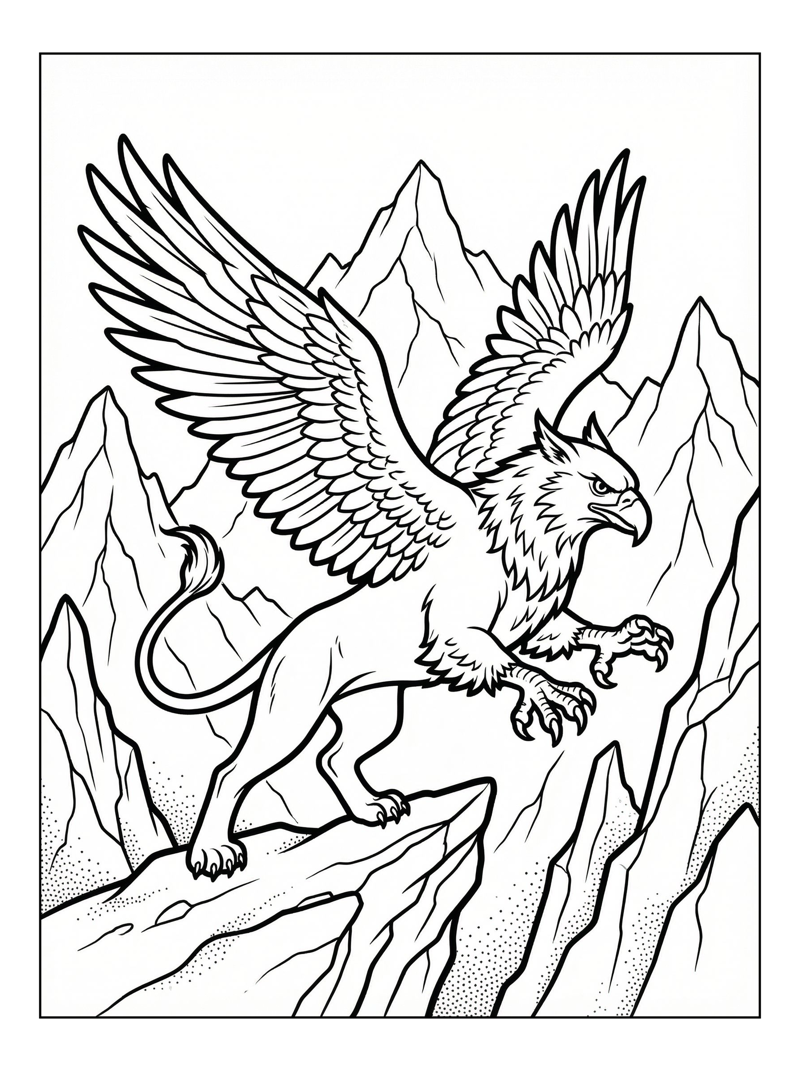 Alpha Griffin Flying Mountain Peaks