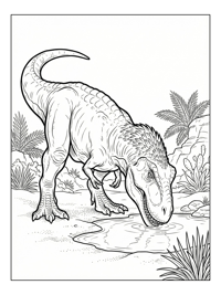 Tyrannosaurus Drinking In Desert Oasis