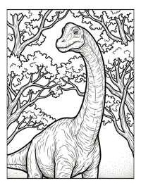 Brachiosaurus Looking In Forest Trees