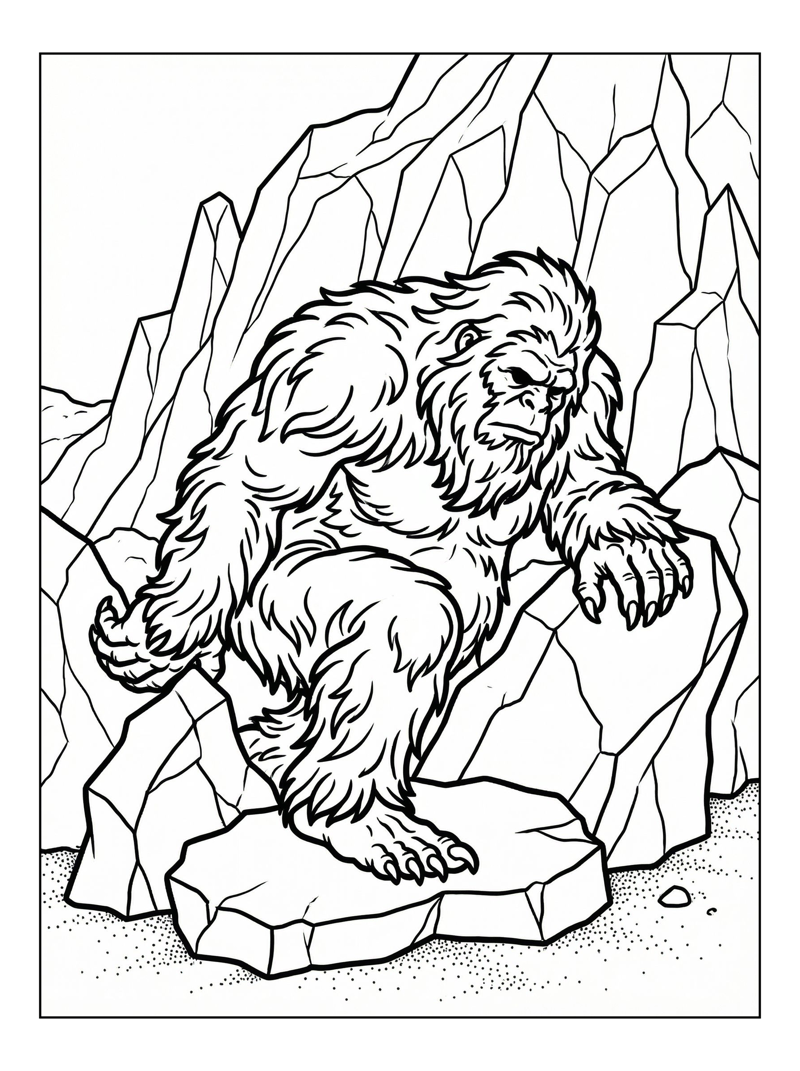 Mighty Yeti Resting On Ice Glacier