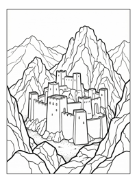 Desert Citadel Surrounded By Mountains