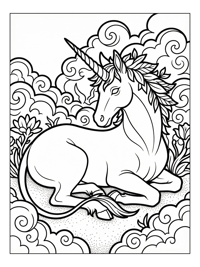 Forest Unicorn Resting Cloud Kingdom
